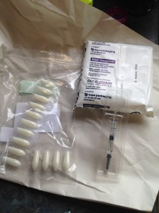 Finally my ovidrel injection and progesterone suppositories arrived in the post!