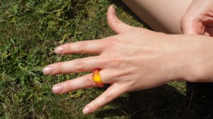 The ring Chris Proposed with - yes it is haribo!
