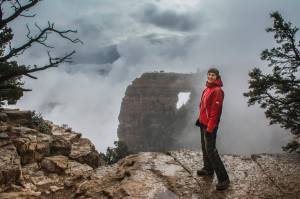 A view of Angel's point on the North Rim - it was pretty cloudy. There was a whole canyon hiding behind this!